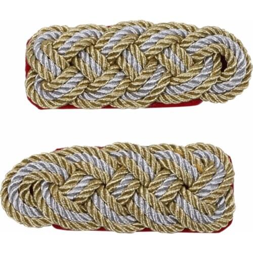 WW2 GERMAN WH GENERAL OFFICER SHOULDER BOARDS EMBROIDERED SILVER BULLION RED WWII Reproduction