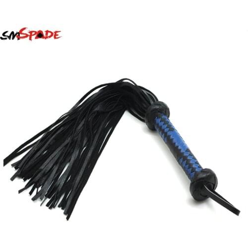 Smspade Real Leather Spanking Flogger Suede Knit Whip Adult Flirting Man-made Leather knout Sex Toys bdsm Sex Restraints Whips