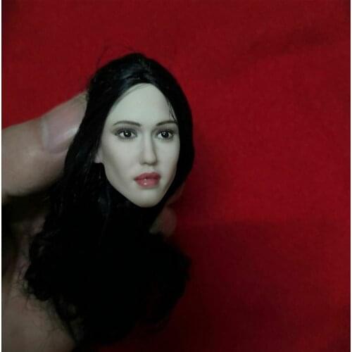 1/6 European Female Head Carving Pale Beauty Girl Head Model F 12'' Phicens Body Black and Golden Hair Female Head Sculpt