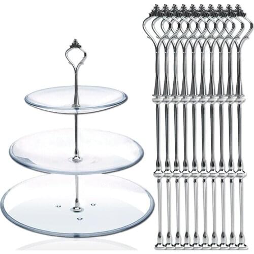 10 Set of 3 Tier Plate Holder Crown Design Cake Stand Silver Wedding Cake Plate Stand Cake Fruits Placed Tool Plate Not Included