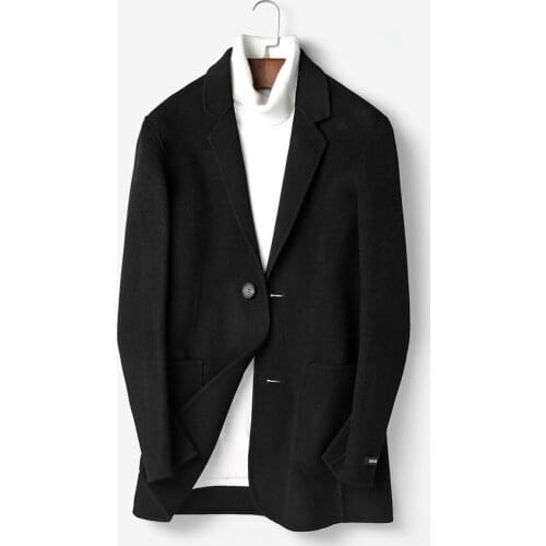 100% Wool Coat Autumn Winter Jacket Men Double-sided Woolen Coats Mens Streetwear Outwear Abrigo Hombre P-S8302Z MY1337