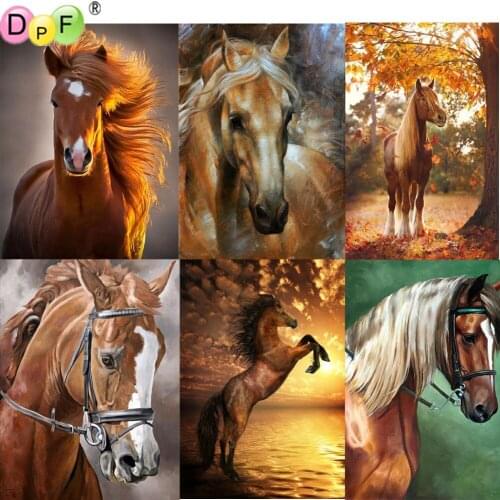 DPF 5D DIY Diamond Painting Full Square/Round Drill "Horse" Embroidery Cross Stitch gift needlework Home Gift Mosaic Art Decor