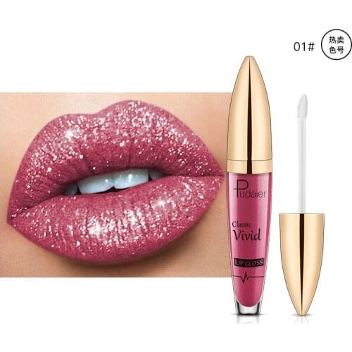 18 colors Glitter Flip Matte Pearlescent Lip Gloss non-stick cup diamond flash explosions burst sale items Not Easy To Remove