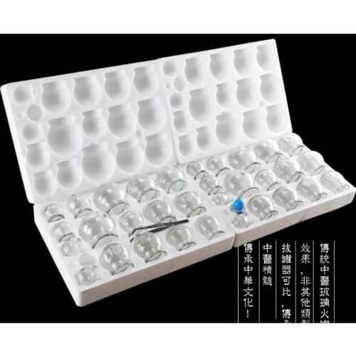 Household thickened Chinese acupuncture massage glass tank 34 pcs explosion-proof vacuum glass cupping