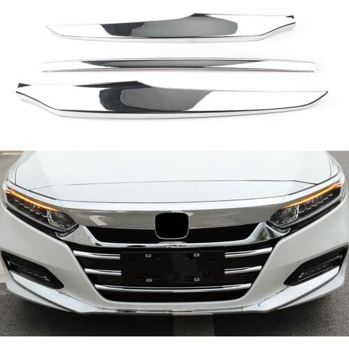 For Honda Accord X 2018 2019 Chrome Car Front Bumper Lip Spoiler Protector Cover Trim ABS 3pcs/Set
