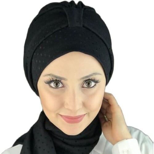 Islamic Fashion Muslim Women Hijab 2021 Trend Scarf Buckle Ready Sal Black Biritli Scarf Bone