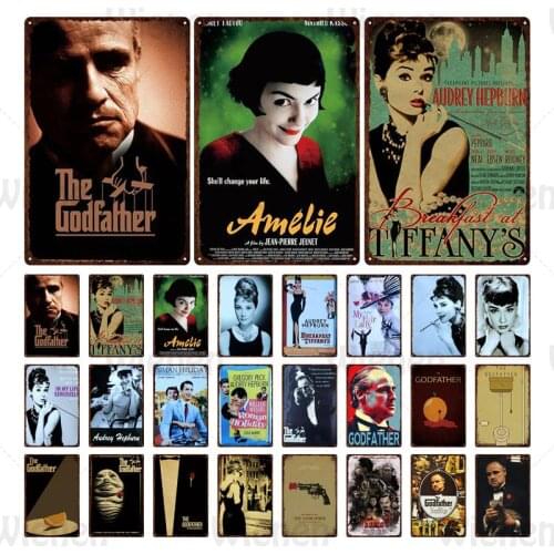 Classic Movie Metal Tin Sign Metal Poster Tin Sign Plaque Metal Film Poster Vintage Wall Decor for Bar Pub Club Man Cave Custom