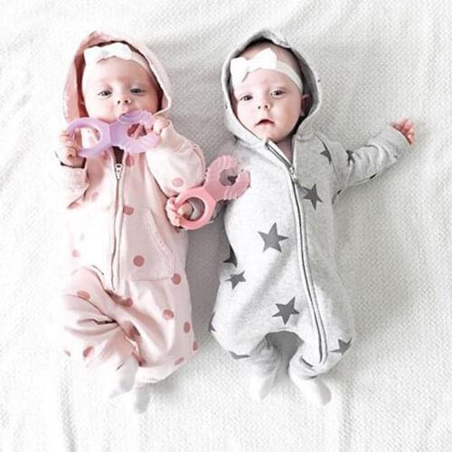 Cotton Newborn Infant Kids Baby Boy Girl Warm Romper Hooded Jumpsuit Toddler Boys Girls Sweatshirt Rompers Jumpsuit Outfit 0-24M