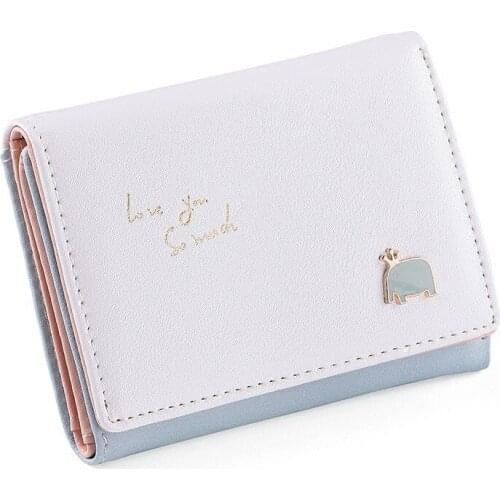 Wallets Women Fashion Short Student Katong Animals Coin Purses Female Tri-fold Buckle Card Holder Ladies Clutch Bag Money Clip