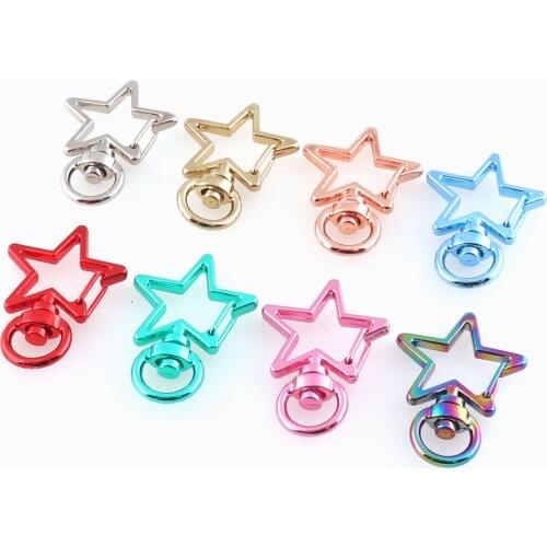 Metal Star Swivel Clasp Trigger hook Star Clasps Clip Snap Hook Key Chain Key Ring Purse Clasp Push Gate Lobster Clasp
