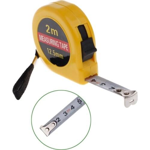Mini Pocket 2m Retractable Tape Measure Ruler Tool Buil Stainless Steel Metal Sewing Cloth Metric Tailor Measuring Tools