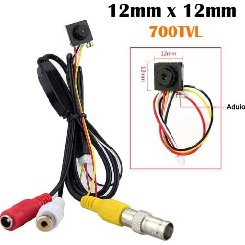 12mm X 12mm Size 700TVL CMOS Super Small HD CCTV Mini Camera With Audio