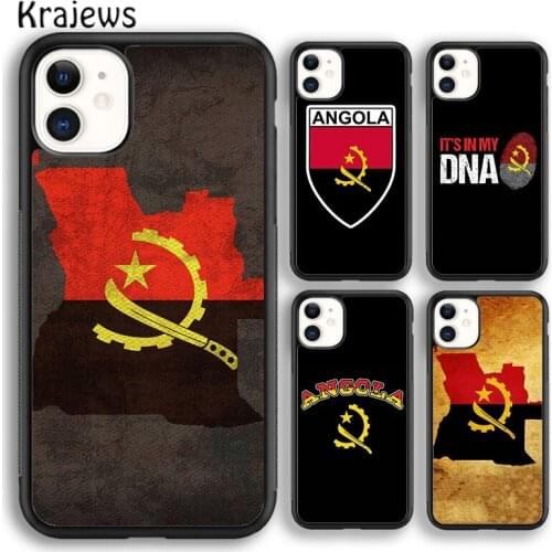 Krajews Angola Flag Soft Phone Case Cover For iPhone 5 SE 6s 7 8 plus X XR XS 11 12 pro max Samsung Galaxy S8 S9 S10