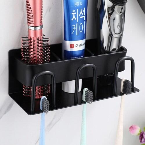 Wall Mount Creative Toothbrush Holder Stainless Steel Bathroom Storage Toothbrush Holder Toothbrush Organizer
