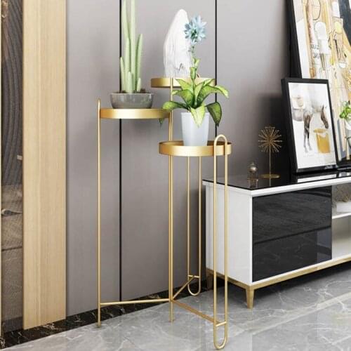 Nordic multi-layer metal plant stand fashion light luxury indoor living room flower rack modern simple floor type shelf