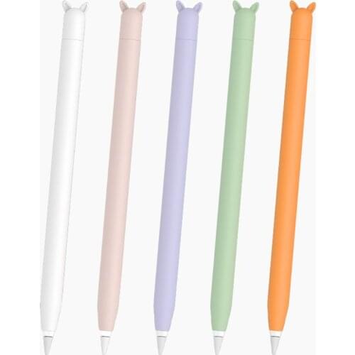 2021 New Cat Ear Anti-scroll Silicone Protective Case Cap Cover for a-pple Pencil 1st