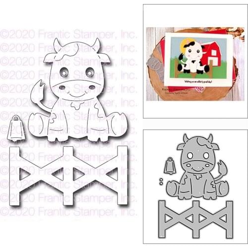 New Cute Cow Fence Craft Embossing Mold 2021 Metal Cutting Dies for DIY Decorative Scrapbooking Album Card Making No Stamps