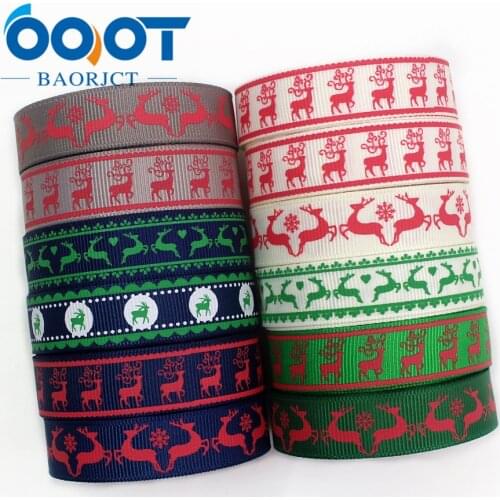 OOOT BAORJCT I-19713-22,16mm,10yards Christmas series Cartoon grosgrain ribbons,bow cap accessories and decorations,DIY material