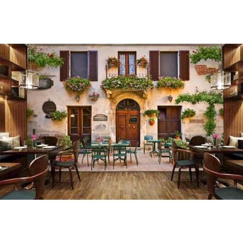 Custom European 3D Stereo Cafe TV Background 3d wall murals wallpaper