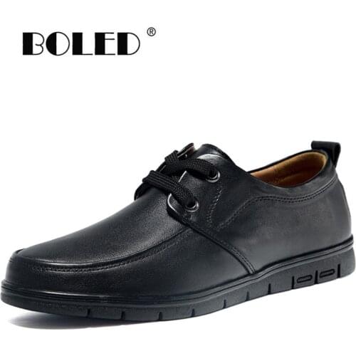 Natural Leather Casual Shoes Men Lace Up Outdoor Breathable Flats Shoes Classic Walking Men Shoes Zapatillas Hombre