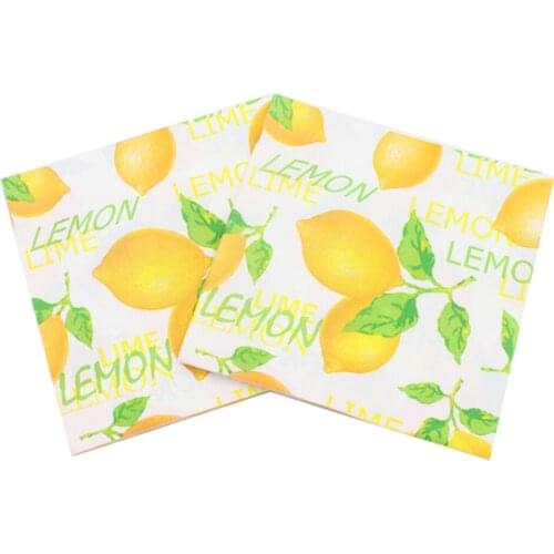 [RainLoong] Lemon Napkin Fruit Festive & Party Supplies Tissue Decoration Printed Napkin 33cm*33cm 1 pack (20pcs/pack)