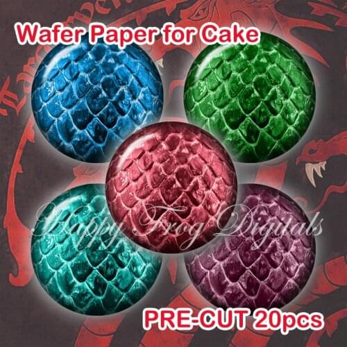 Dragon pattern 4 cm edible Pre-Cut wafer Cupcake Toppers,Idea DIY Bakeware Handmade
