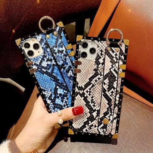 Luxury Snake Pattern Phone Case for Samsung A10S A20S M21 M10S A40S A30S A50S A60 M40 A70 M20 M30S Soft TPU Wristband Back Cover