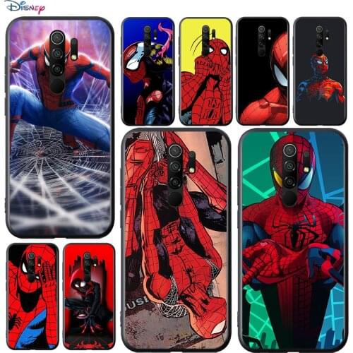 Marvel Spider-Man Avengers Super Hero For Xiaomi Redmi 9A 9C 9 Prime GO 8A 7A 6A 5A 4X S2 Pro Plus TPU Silicone Black Phone Case