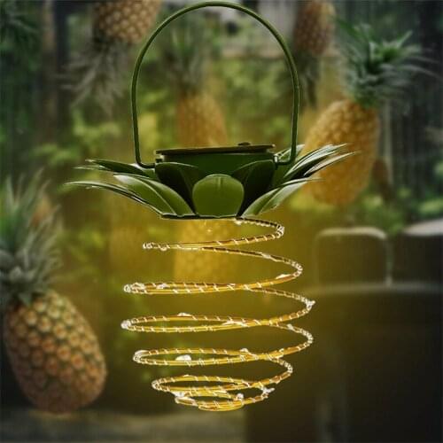 Solar Pineapple Light Lantern LED Copper Wire String Lights Outdoor Waterproof Garden Balcony Layout Decor Night Hanging Lights