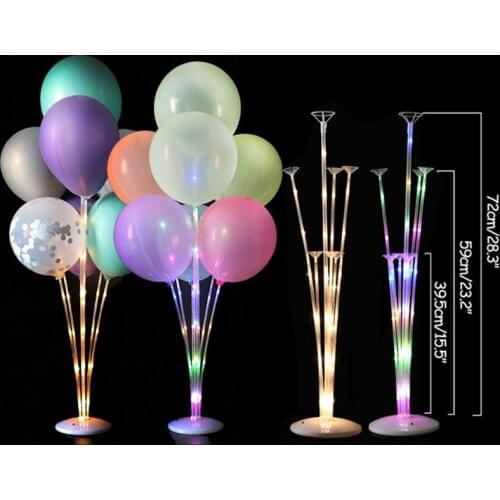 LED Ballon stand column with Glow lights string with Wedding home decoration Adult Birthday party decor kids balloon gift globos