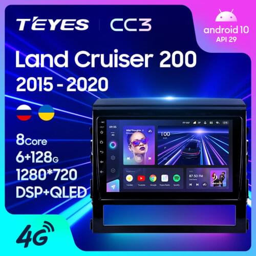 TEYES CC3 For Toyota Land Cruiser 200 11 2015 - 2020 Car Radio Multimedia Video Player Navigation stereo GPS Android 10 No 2din 2 din dvd
