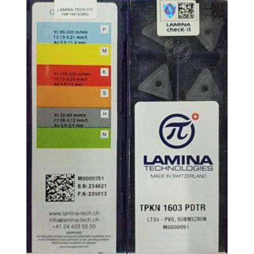 TPKR1603 TPKN1603 TPKR2204 TPKN2204 PDTR LT30 100% original Lamina Carbide insert Processing: stainless steel, steel, etc