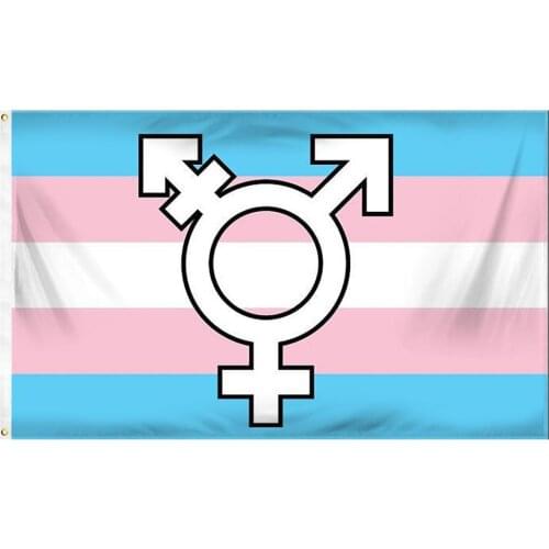 Transgender Symbol Flag Lgbt Gay Pride Banner 150X90CM 3x5 FT Polyester Printed Hot Selling for Outdoor Indoor Decor