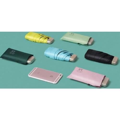 Ultra light pocket sun umbrella sunscreen anti ultraviolet sunshade ultra small capsule umbrella dual purpose sunny umbrella