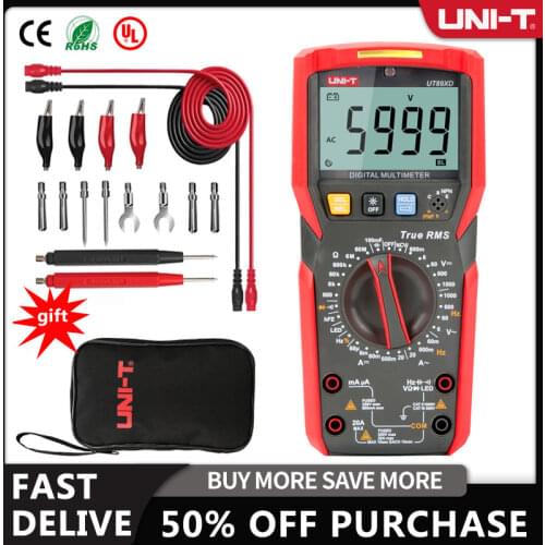 UNI-T UT89X UT89XD True RMS 1000V 20A AC DC Professional Digital Multimeter UT89X Capacitive Voltmeter With LED Tester