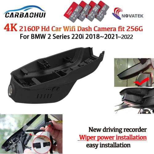 New Plug and play Car DVR wifi Video Recorder Dash Cam Camera For BMW 2 Series 220i 2018~2020 2021 CCD Night vision HD 1600p