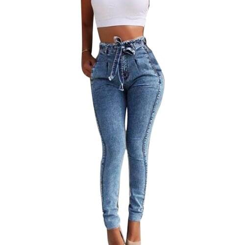 Skinny Jeans Woman High Waist Jeans Women High Waist Tassel Belt Slim Stretchy Jeans Denim Leggings Pencil Pants Jeans For Women