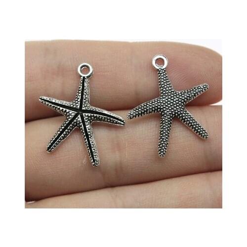 10Pcs 26*22mm Vintage Zinc Alloy Starfish Charms For Jewelry Making Fashion Earrings Necklace Pendants Accessories Gifts