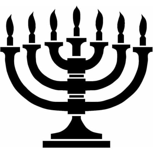 16.3*15.2CM Unique Candle Menorah Car Sticker Personalized Motorcycle Vinyl Decals Black/Silver C7-1468