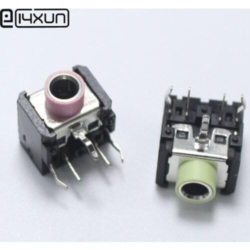 20pcs PJ-306 3.5mm 5Pin Audio Plug jack 3.5 Headset / Headphone Stereo Connector 90 Degrees Pink Green
