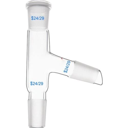 24/29 3-Way Glass adapter,75 Degree Bent,Distillation Head,Lab Glassware