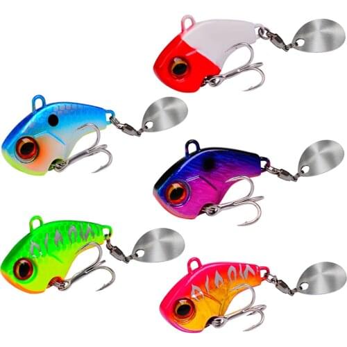 5 Pcs/Lot 2.5cm 3.5cm 4cm Fishing Lures Hard Bait Rotating Sequins With Box Swivel Wobbler Artificial Bionic Bait Tackle VIB
