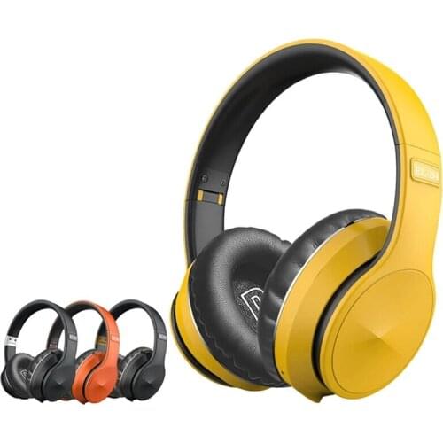 Wireless Bluetooth Headphones 40mm Drivers HIFI Low Latency FM Radio TF Card AUX-In Foldable Head-Mounted EL-B4 Headset with Mic