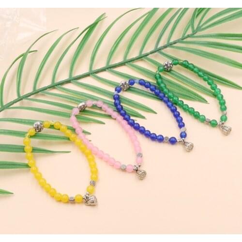 Handmade Bracelet Natural Stone Jades Crystal Opal Labradorite Lotus Bead Bracelets Bangle Wristband for Women Yoga Jewelry B369