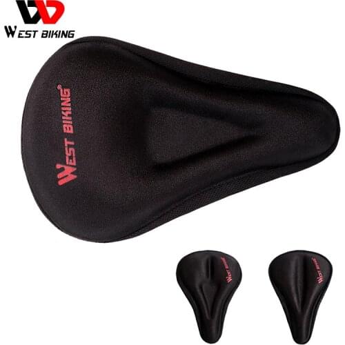 WEST BIKING Bicycle Cycling Saddle Cover Silica Gel Bike Cushion Cover Comfortable Memory Sponge Pad Seat Cycling Saddle Cover