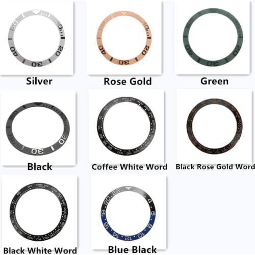 38mm/38.5mm Ceramic Watch Bezel Insert For Mens Watch Face Multiple Styles Inner Diameter 30.7mm Watches Replace Accessories