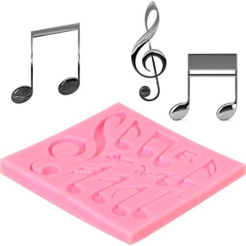 Music Notes Shape Candy Pudding Muffin Molds Silicone Cake Mold Cake Decoration Fondant Cookie Chocolate Mould DIY Baking Tools
