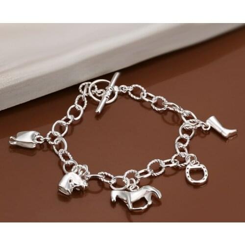 H074 silver fashion jewelry 925 jewelry silver plated bracelet Horse Hoof Bracelet /GHIXDJSS VWTCHDGW
