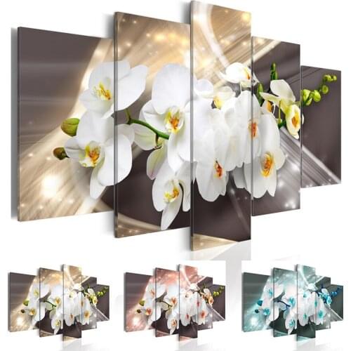 Orchid Flower Painting Canvas Wall Art Pictures for Home Living Room Decor Bedroom Decor Choose Color and Size(No Frame)