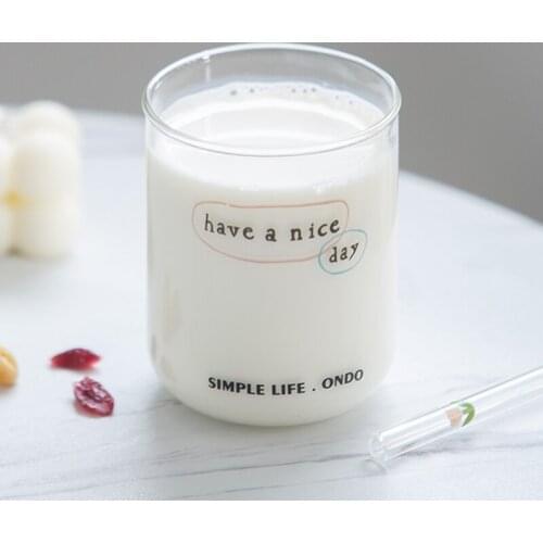 Korean Juice Milk Glass Cup Coffee Modern Design Simple Glass Cup Transparent Cute Creative Taza De Cafe Drinking Glasses EB5BLB